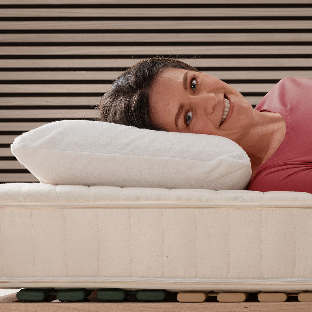 Nackenstützkissen "Sana-Ergo" | 40x70 cm | Bio-Material | Handgefertigt | schadstoffgeprüft | Kopfkissen