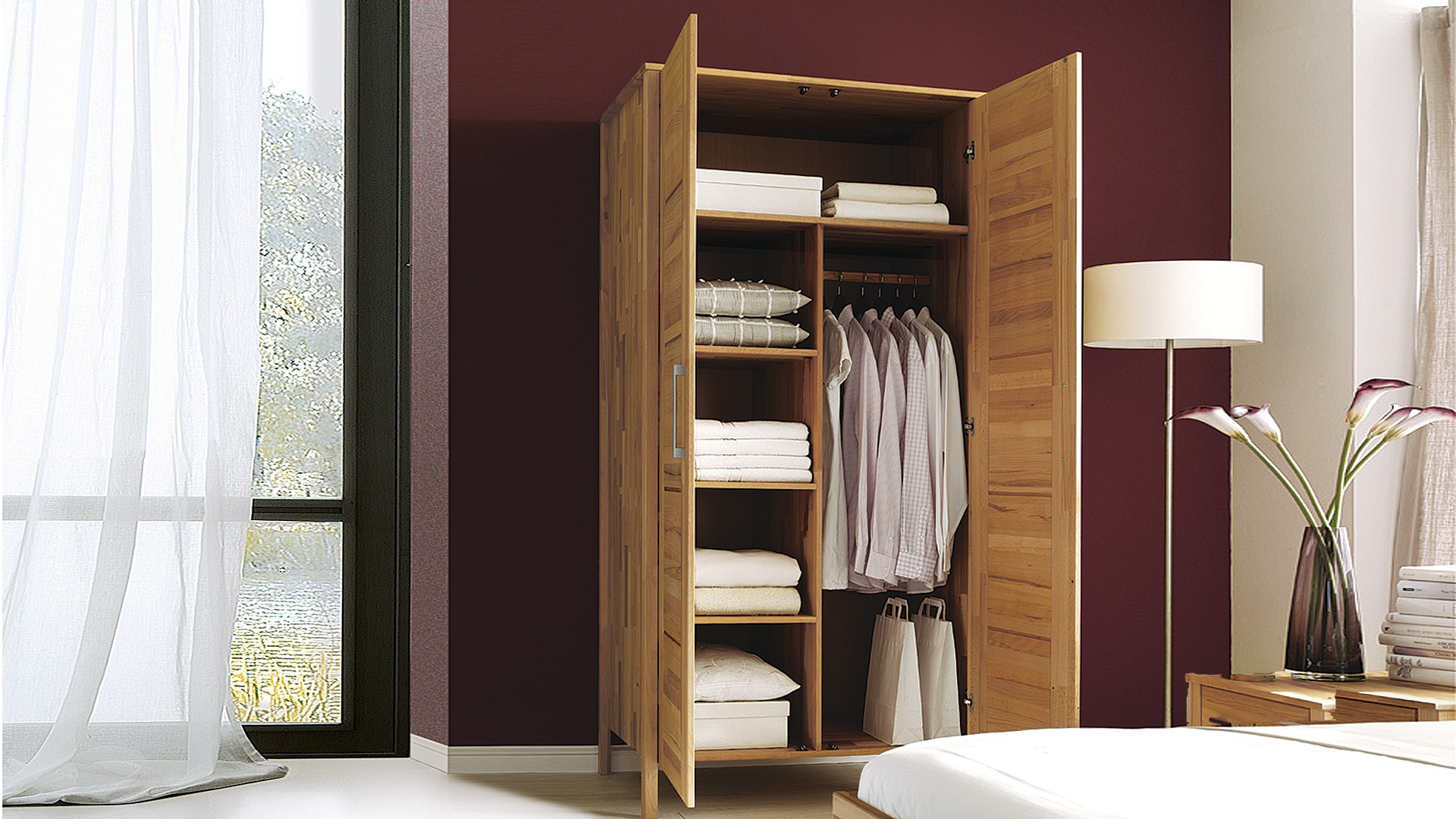 Zubehor Fur Drehturen Kleiderschrank Molara Massiv Kernbuche