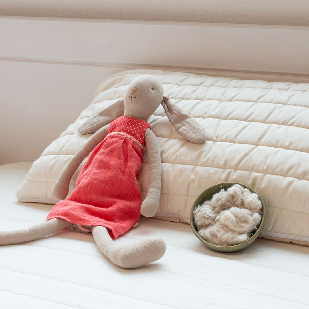 Hanf-Kinderkopfkissen "Canapa" | 40x80 cm | Bio-Material | Handgefertigt | schadstoffgeprüft | Kinder-Kopfkissen