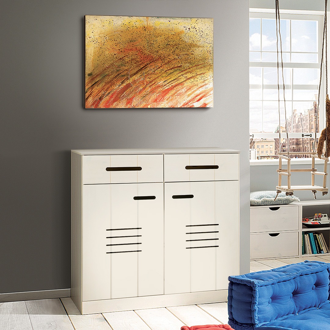 Kommode "Junior" | H104,5xB101xT36 cm | vegan | Bio-Material | Handgefertigt | schadstoffgeprüft | Kinderzimmer-Kommoden