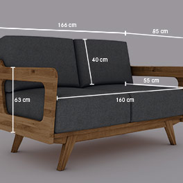 Technische Darstellung - 2,5-Sitzer Sofa