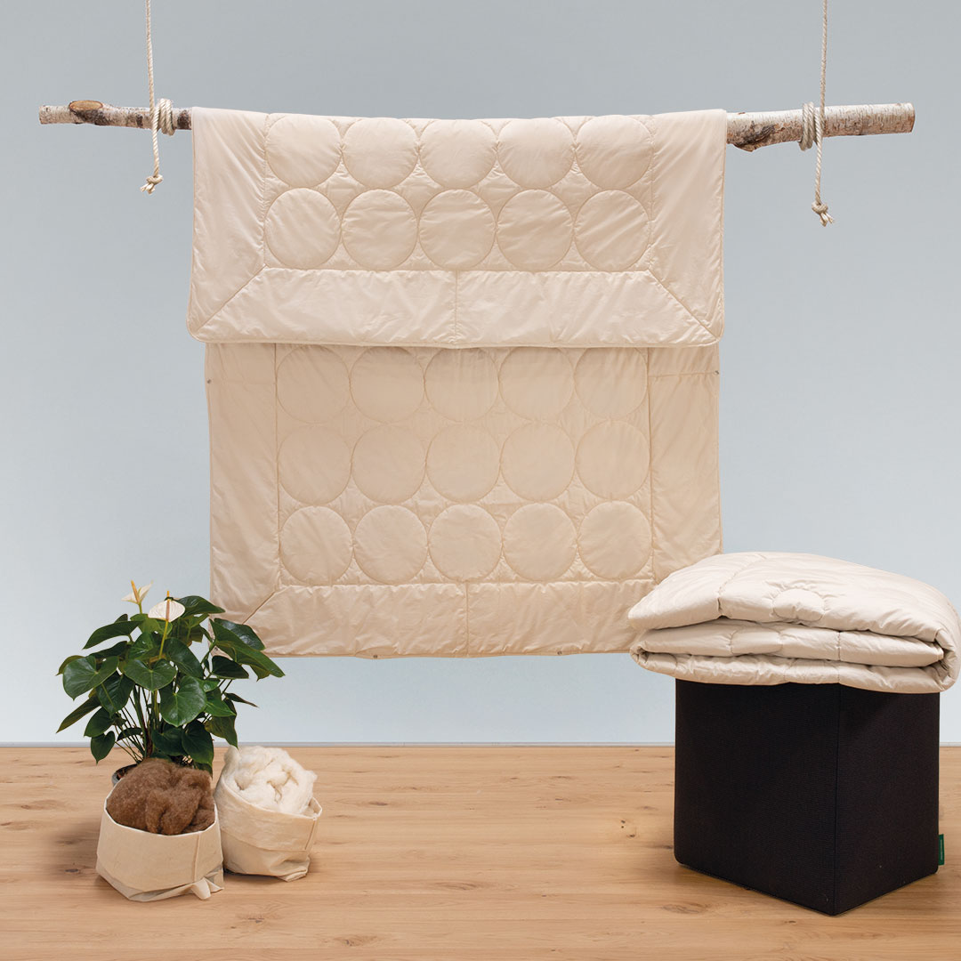 Kamelflaumhaar/Seide-Kombi-Bettdecke "Calida" | 135x200 cm | vegan | Bio-Material | Handgefertigt | schadstoffgeprüft | Bettdecken