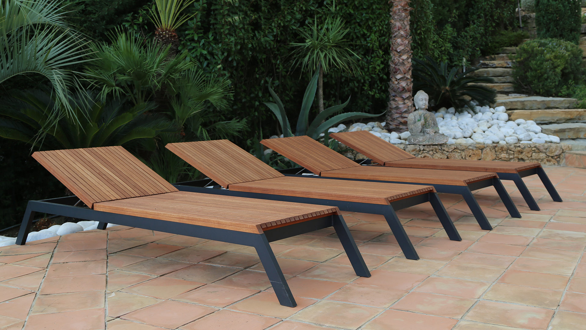 Gartenliege "Verano" - massiv Robinie FSC