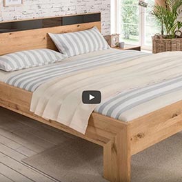 Massivholzbett "Rivaro" mit genialer, metallfreier Steckverbindung