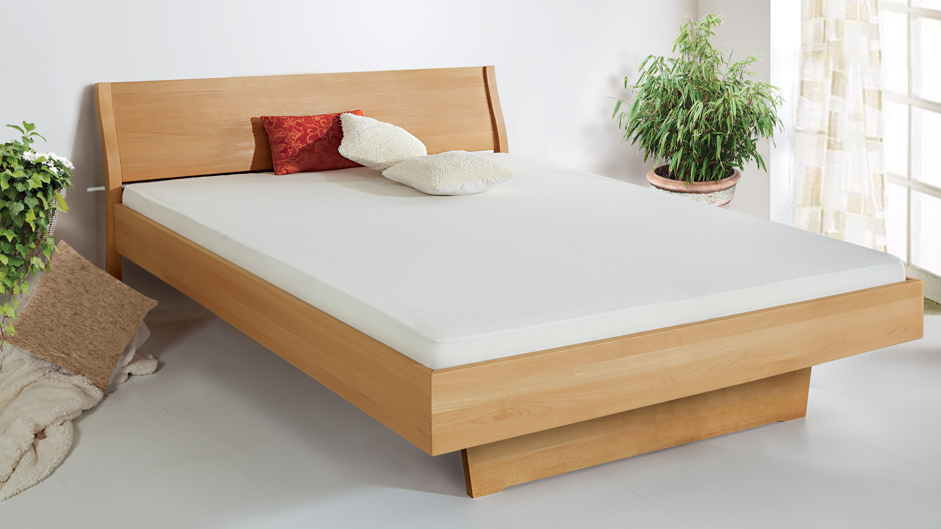 Einzelbett und Doppelbett "Tanara 02" - ohne Oberflächen-Behandlung