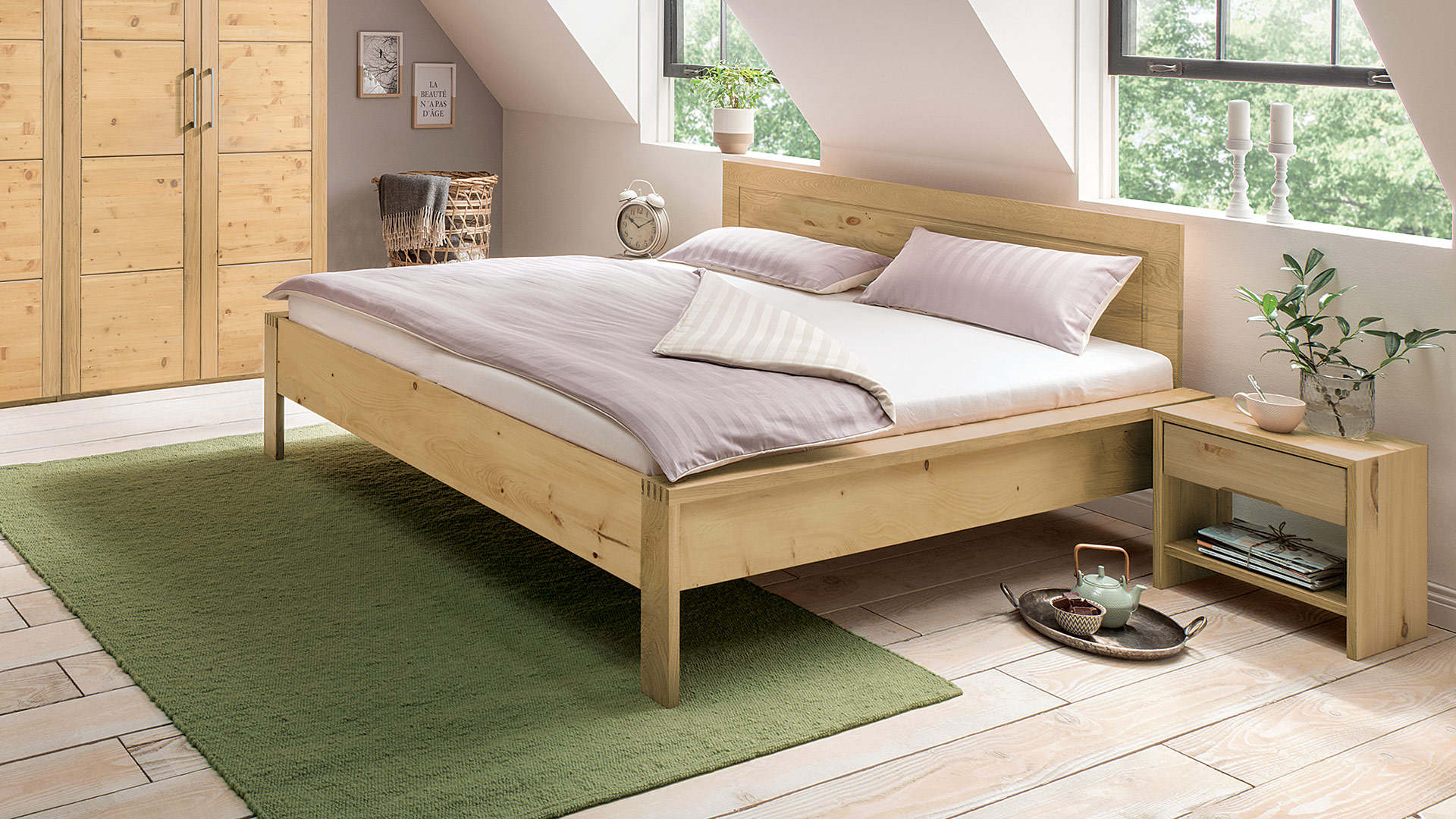 Einzelbett und Doppelbett "Malvesia" - Zirbe