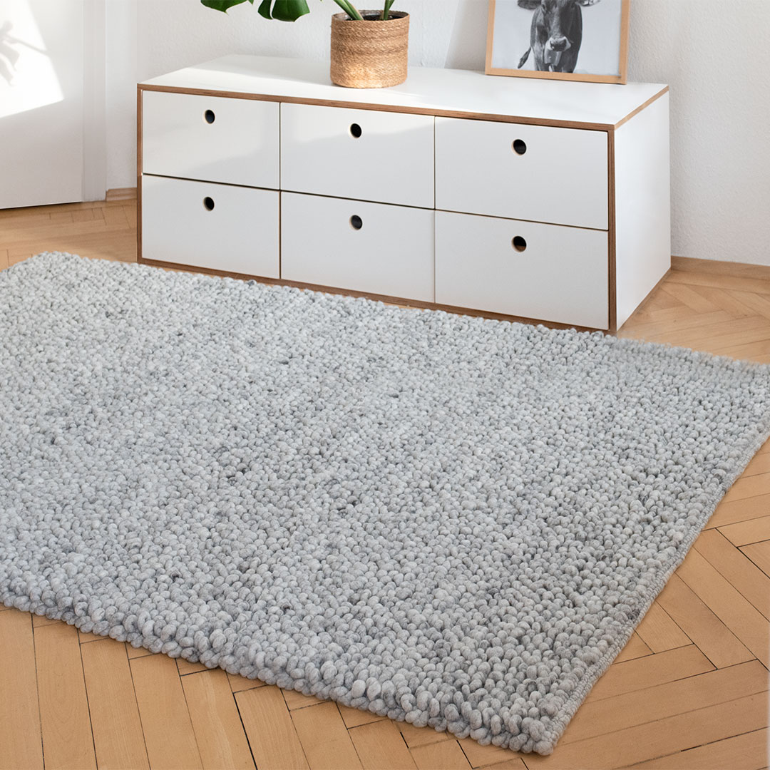 Schurwollteppich "Pila" | 70x140 cm | beige | Bio-Material | Handgefertigt | schadstoffgeprüft | Teppiche