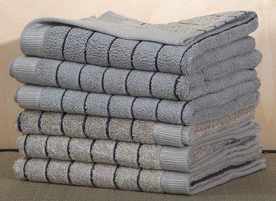 Handtuch "Lineo" grau/beige | 050/100cm