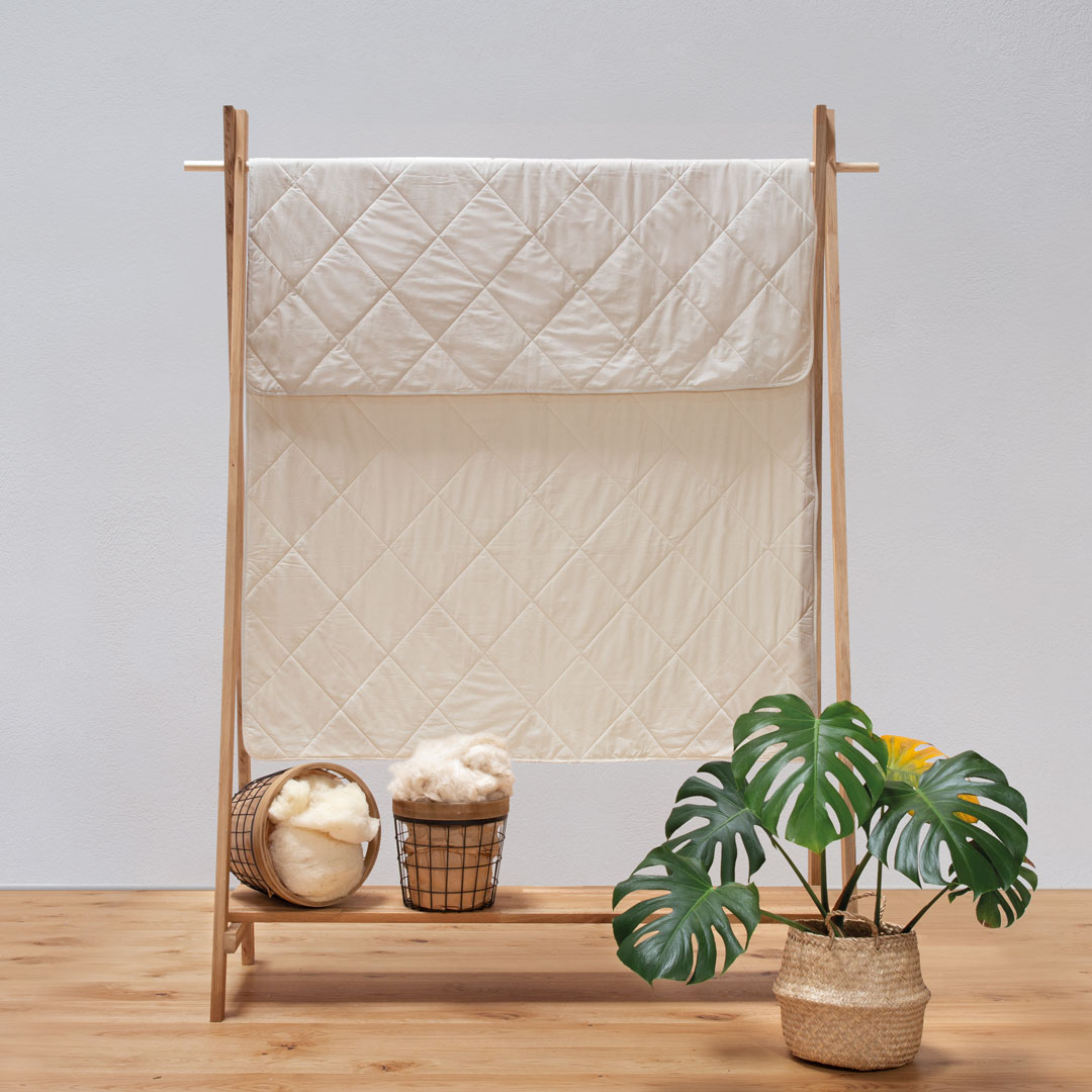 Kapok/Schurwoll-Leicht-Bettdecke "Java" | 135x200 cm | vegan | Bio-Material | Handgefertigt | schadstoffgeprüft | Bettdecken