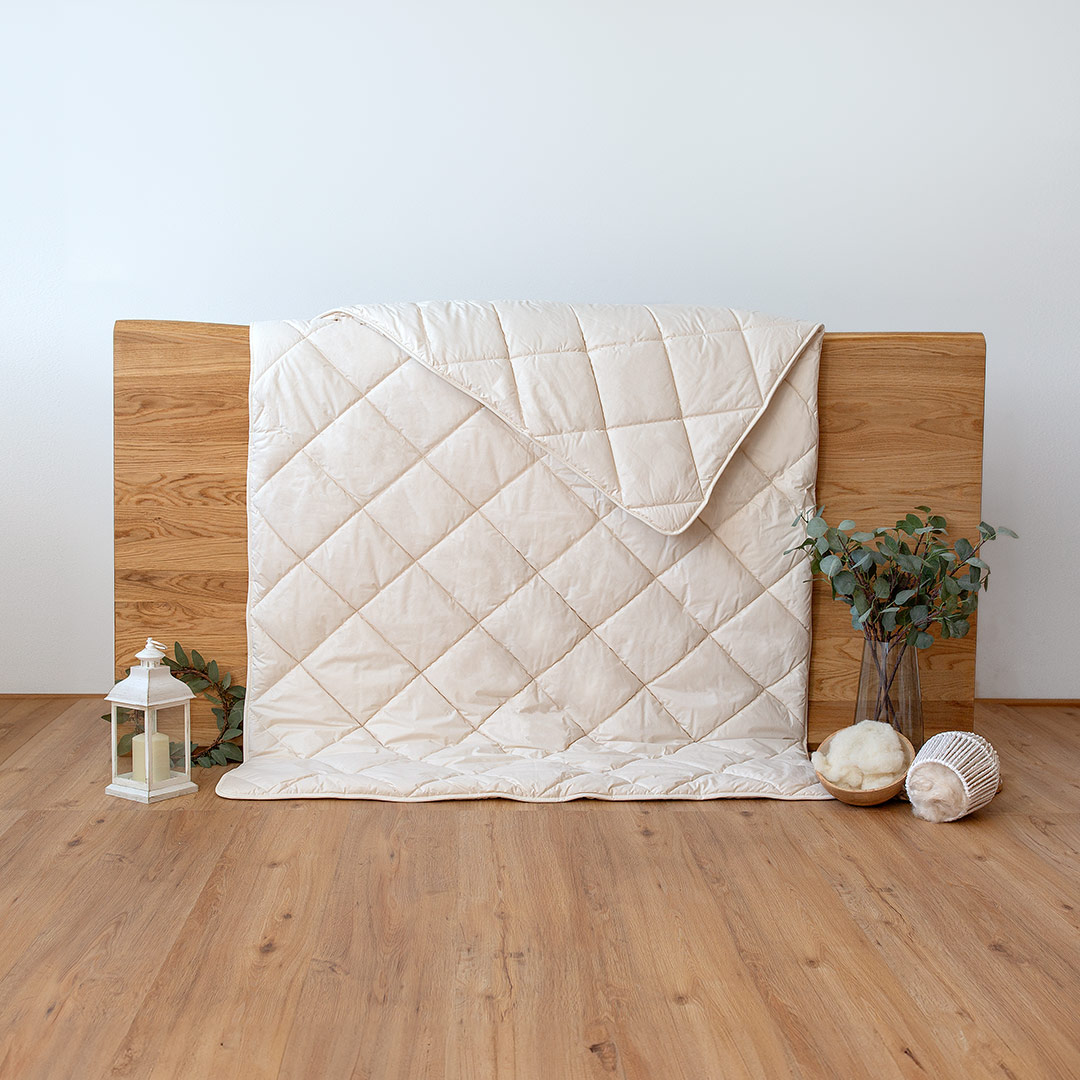 Kapok/Schurwoll-Duo-Bettdecke "Java" | 140x200 cm | vegan | Bio-Material | Handgefertigt | schadstoffgeprüft | Bettdecken