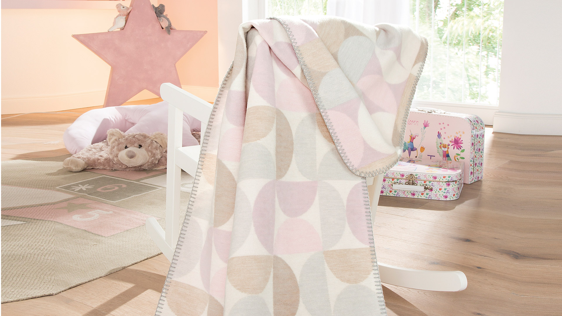 Baumwoll-Babydecke "Cotona-Pastello" Plüschdecke