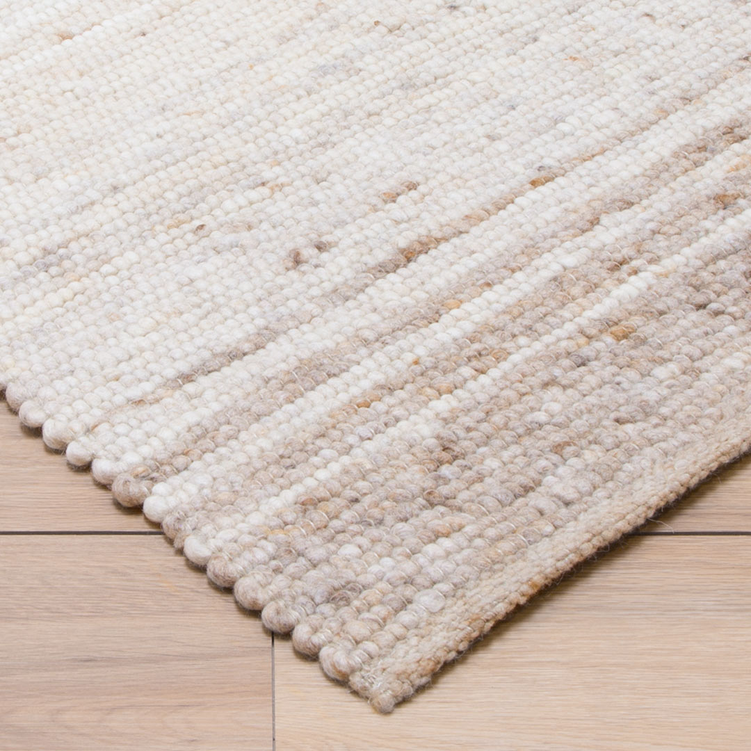 Schurwollteppich "Corrida" | 70x140 cm | dunkelgrau/weiß | Bio-Material | Handgefertigt | schadstoffgeprüft | Teppiche