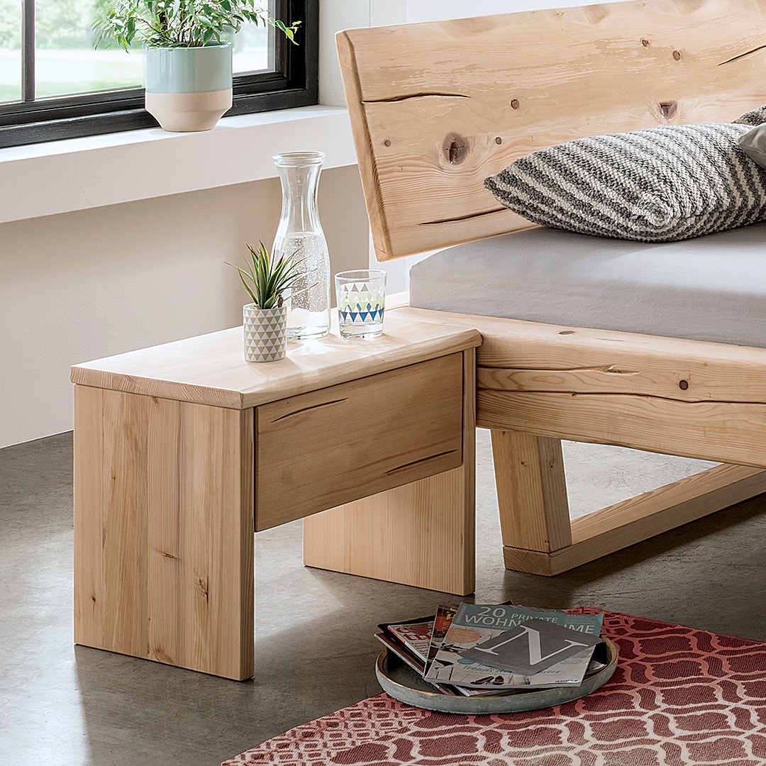 Nachttisch "Tegora" | H42xB50xT36 cm | Wildeiche | Bio-Material | Handgefertigt | schadstoffgeprüft | Nachttische