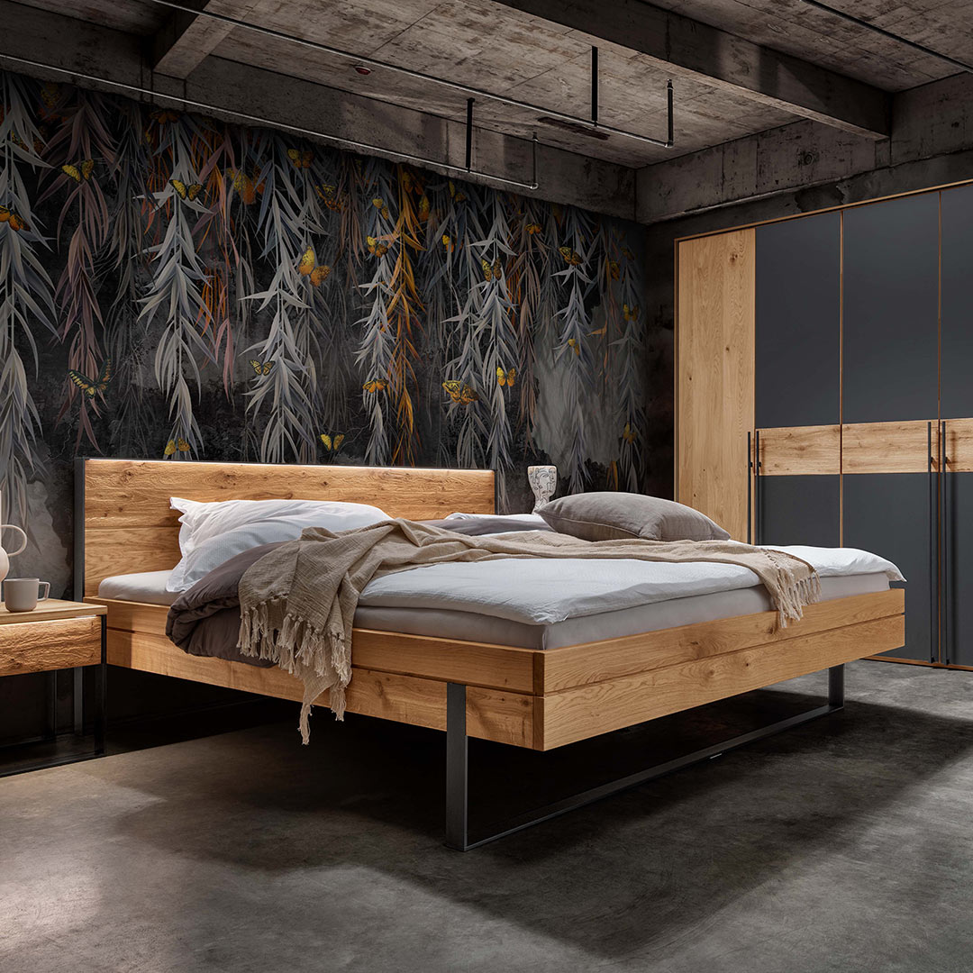 Massivholzbett "Fira" | 140x200 cm | Bio-Material | Handgefertigt | schadstoffgeprüft | Massivholzbetten