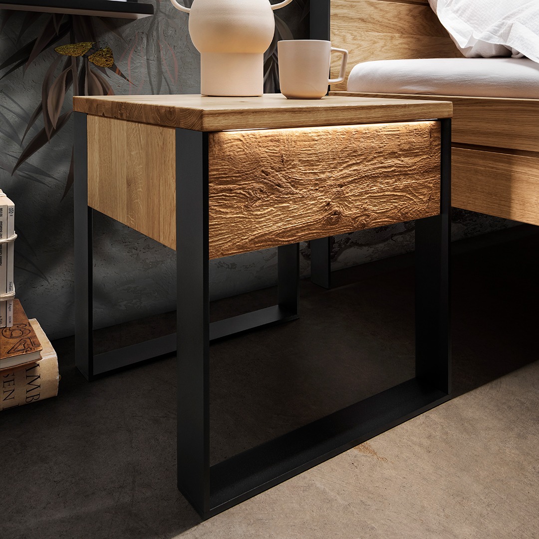 Nachttisch "Fira" | H45xB45xT35 cm | Bio-Material | Handgefertigt | schadstoffgeprüft | Nachttische