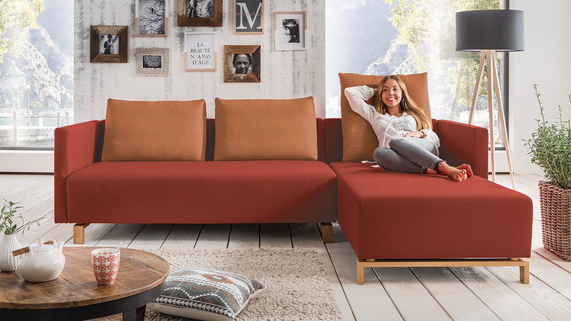 Couch mit Recamiere "Fino"