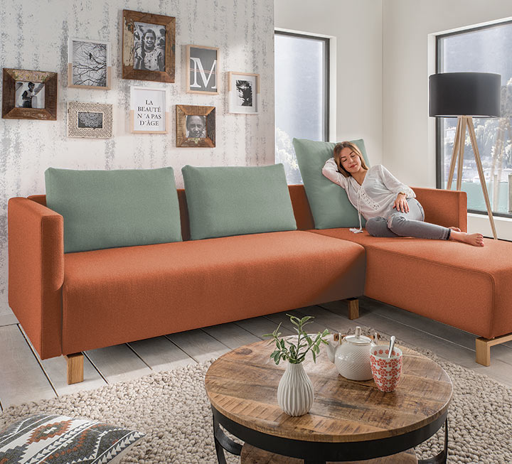 Couch mit Recamiere "Fino"
