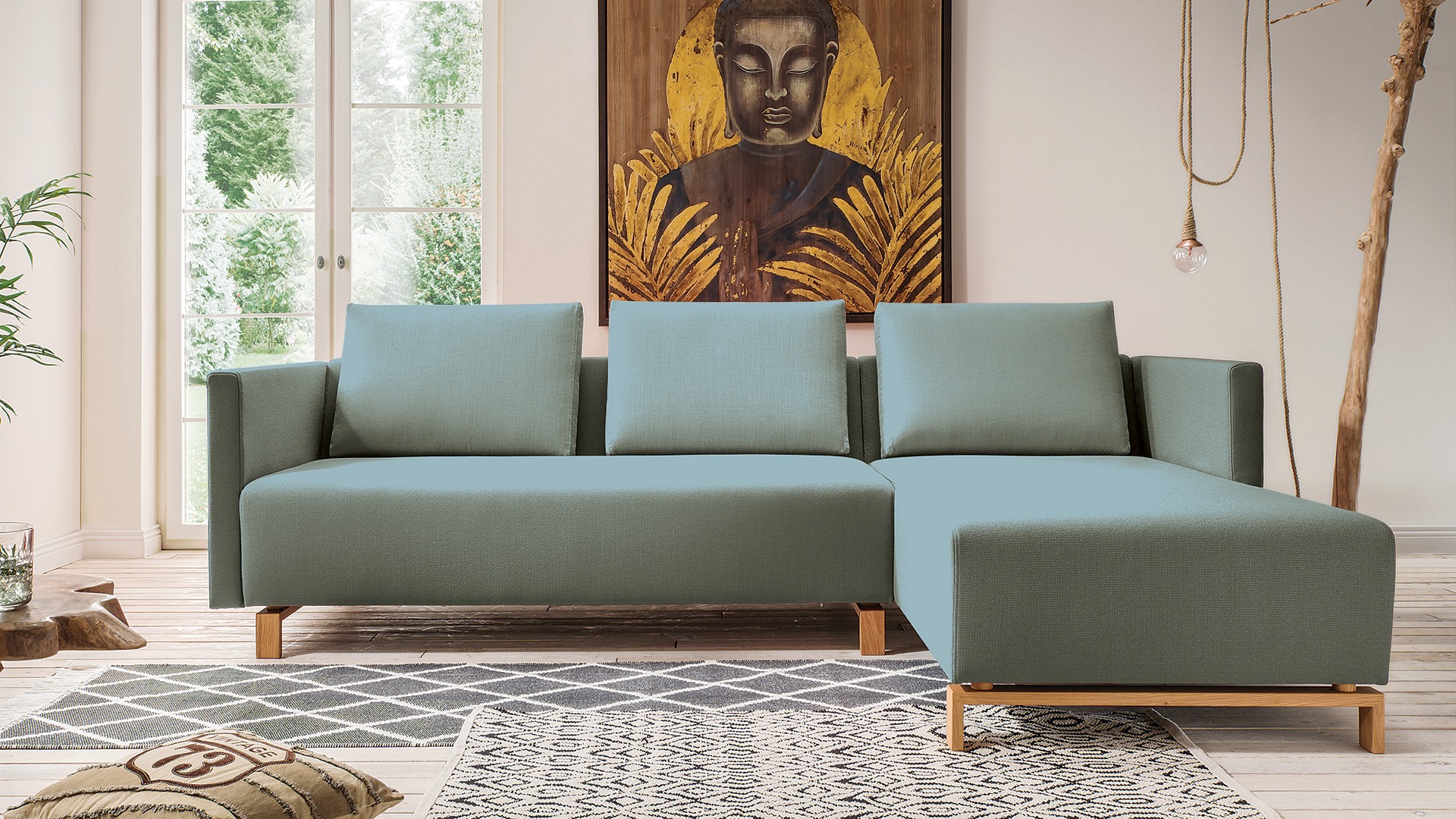 Couch mit Recamiere "Fino-Vegan"