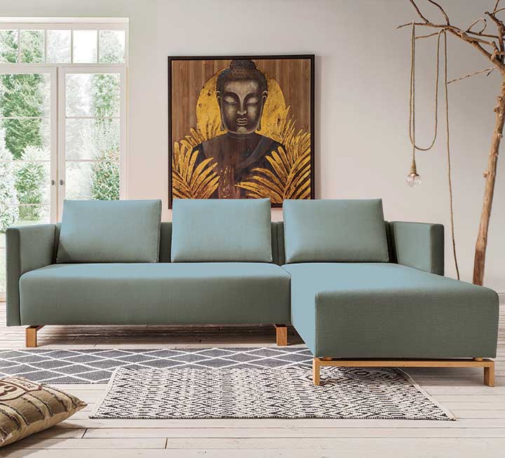 Couch mit Recamiere "Fino-Vegan"