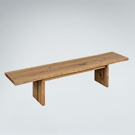 Natürlichkeit pur durch Baumkante - hier faszinierende Kombination mit Tisch Trevano