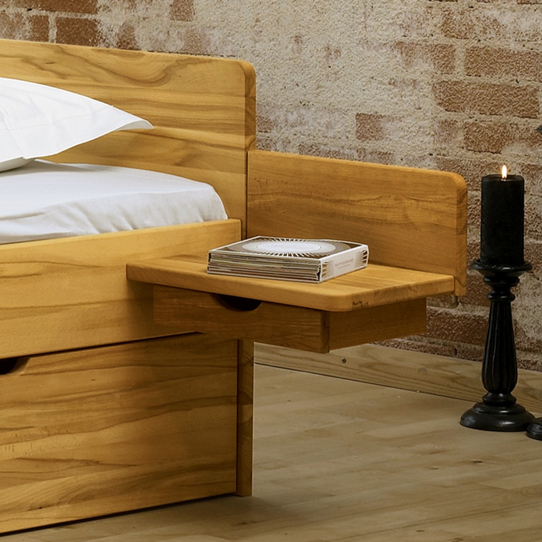 Nachtkonsole für Schubkastenbett "Bonanova" | H24xB28xT39 cm | Kiefer | Bio-Material | Handgefertigt | schadstoffgeprüft | Nachttische