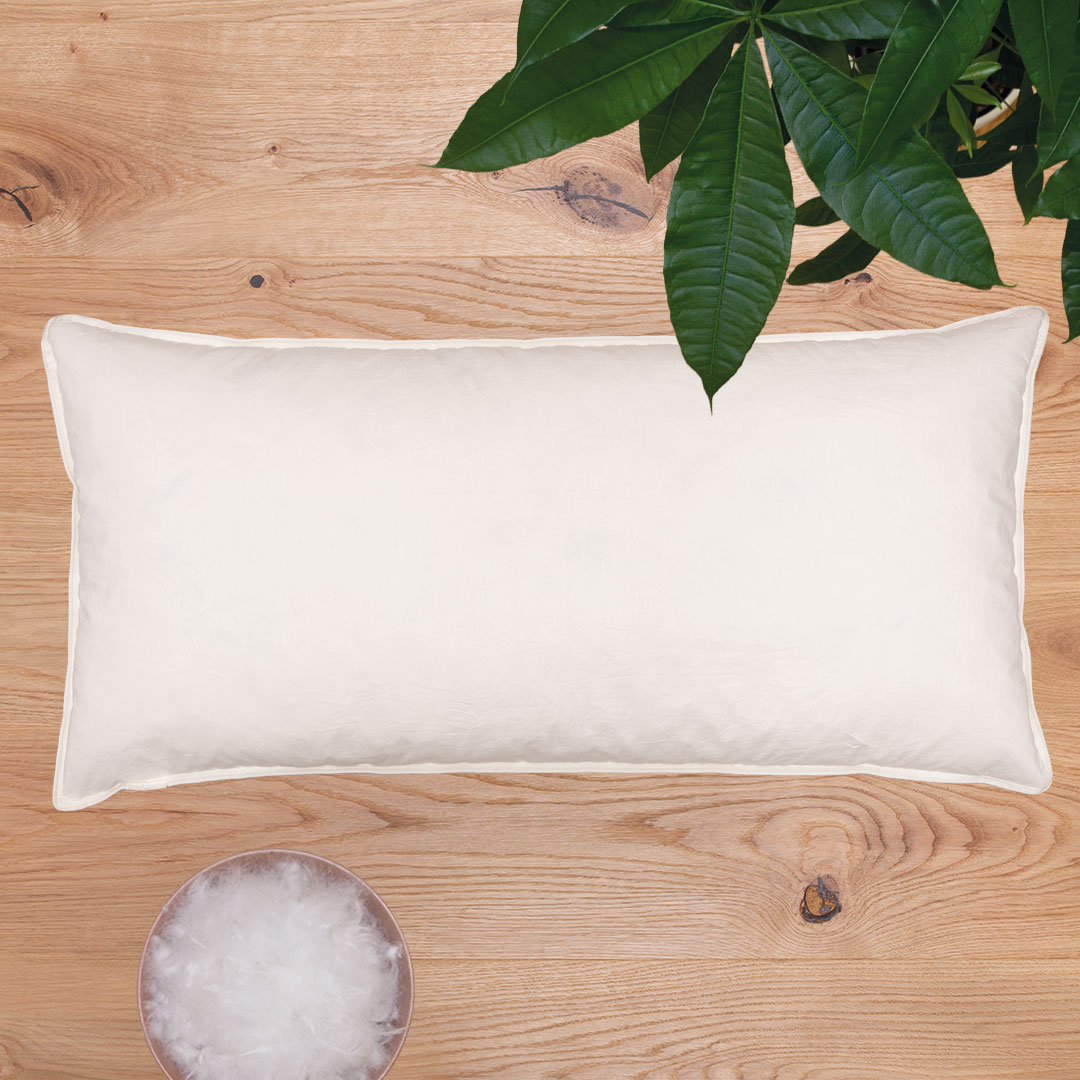 Daunen-3-Kammer-Kopfkissen "Ansara-Superior" | 40x80 cm | Bio-Material | Handgefertigt | schadstoffgeprüft | Kopfkissen