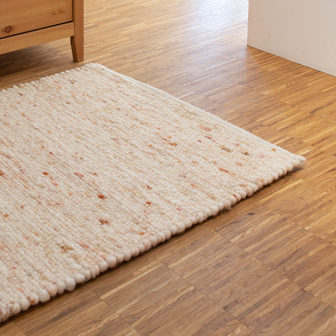 Schurwollteppich "Natura-Colora" | 60x120 cm | blau-meliert | Bio-Material | Handgefertigt | schadstoffgeprüft | Teppiche