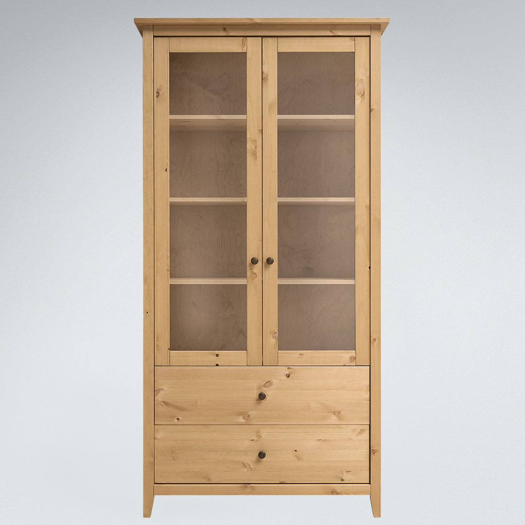 Vitrine "Tusa" | H200xB58xT40 cm | Bio-Material | Handgefertigt | schadstoffgeprüft | Vitrinen