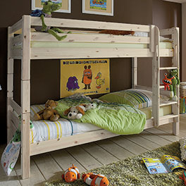 Viel Platz für zwei Kinder: Etagenbett Kiddy mit Leiter Etagenbett mit Leiter für viel Platz für zwei Kinder
