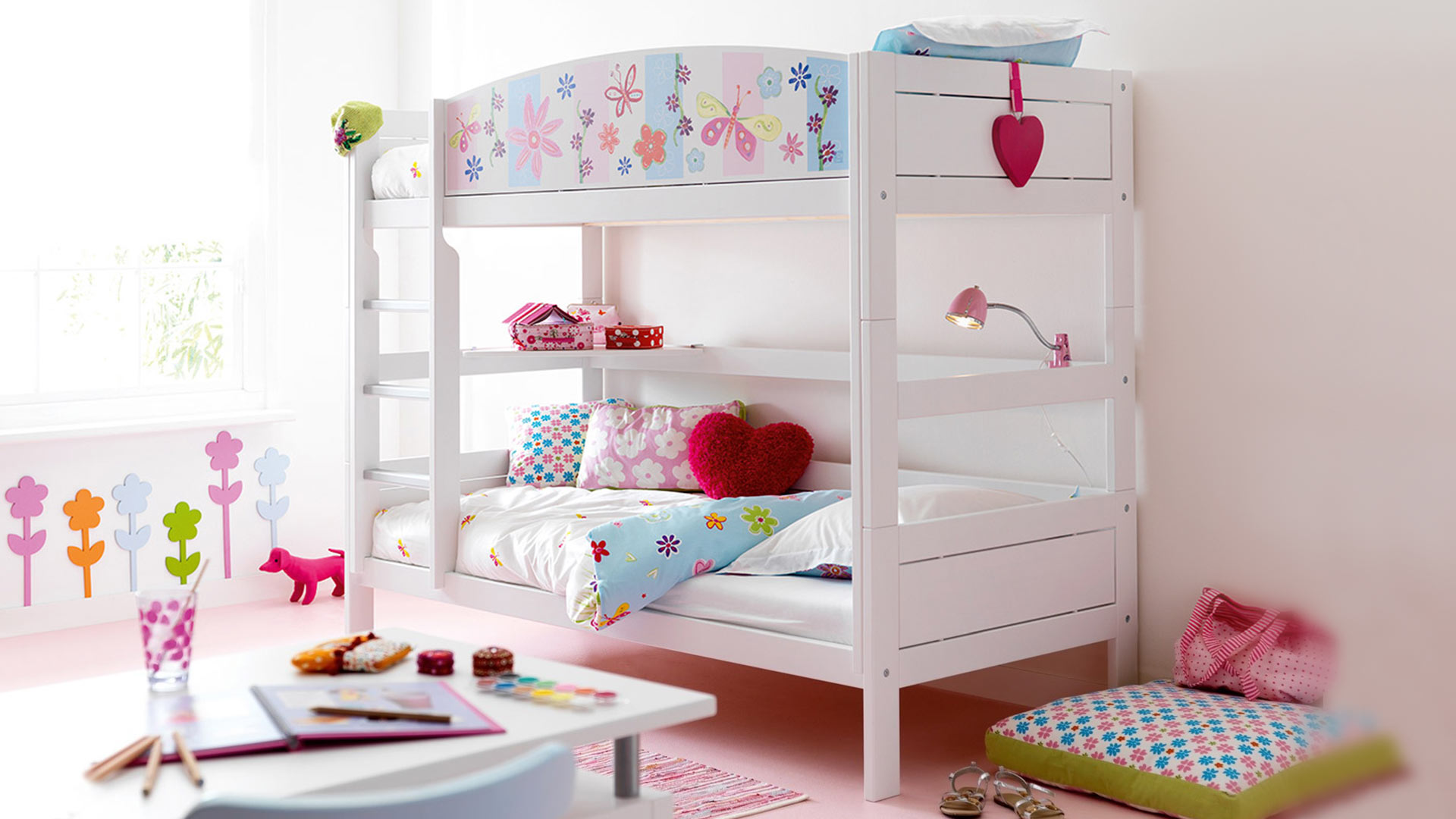 Hoch-/Etagenbett Prima-Flowerpower