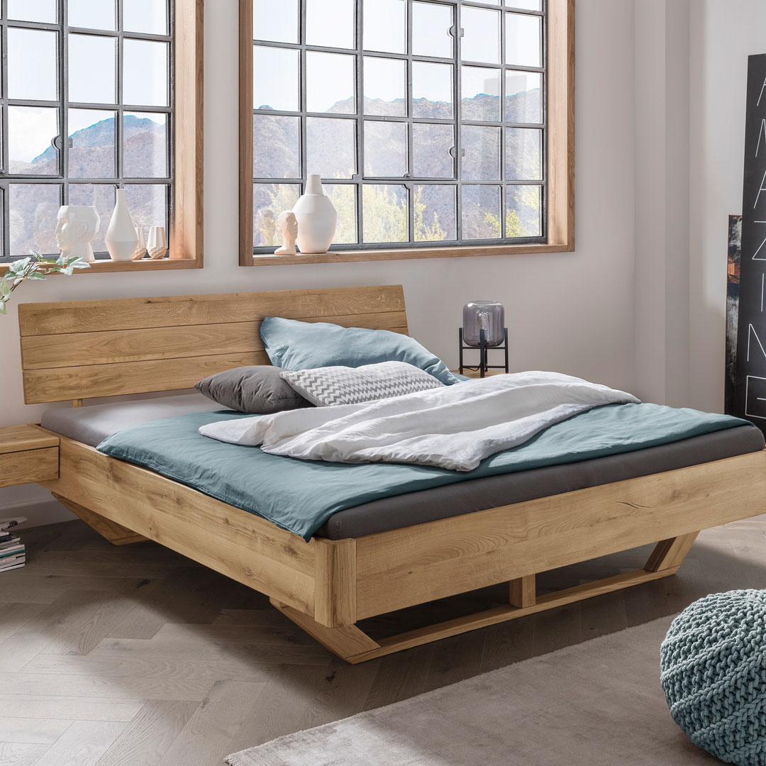 Schwebebett "Novito" | 140x200 cm | Bio-Material | Handgefertigt | schadstoffgeprüft | Massivholzbetten