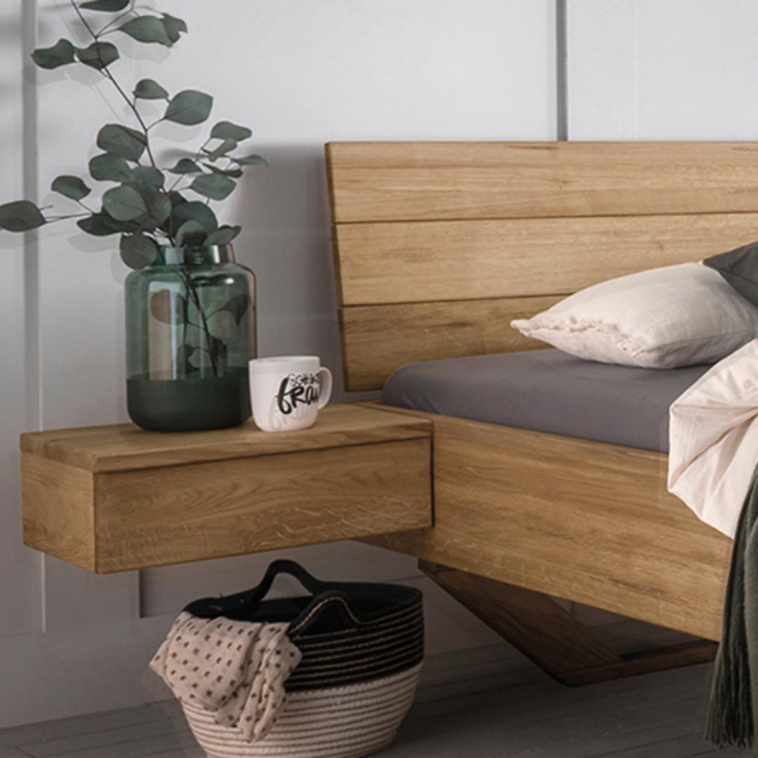 Nachtkonsole "Novito" | H45xB34xT16 cm | Bio-Material | Handgefertigt | schadstoffgeprüft | Nachttische
