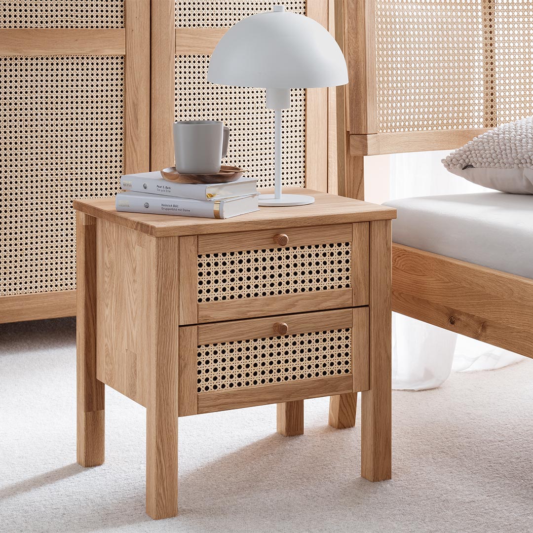 Nachttisch "Belvedere" | H46,8xB45xT37 cm | Bio-Material | Handgefertigt | schadstoffgeprüft | Nachttische