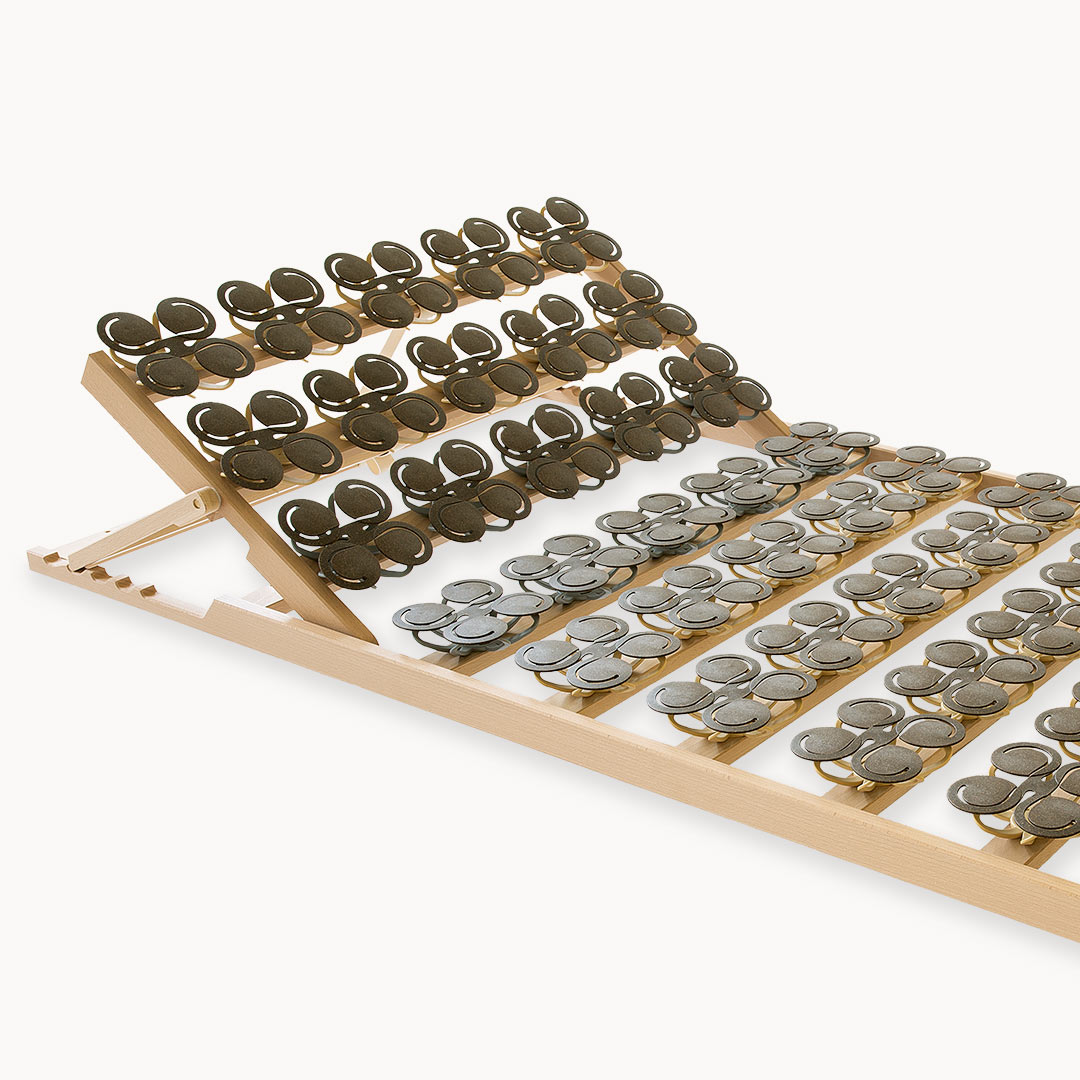 Teller-Lattenrost "Coco-Flex" | 70x200 cm | Bio-Material | Handgefertigt | Kopfteil verstellbar | schadstoffgeprüft | Lattenroste