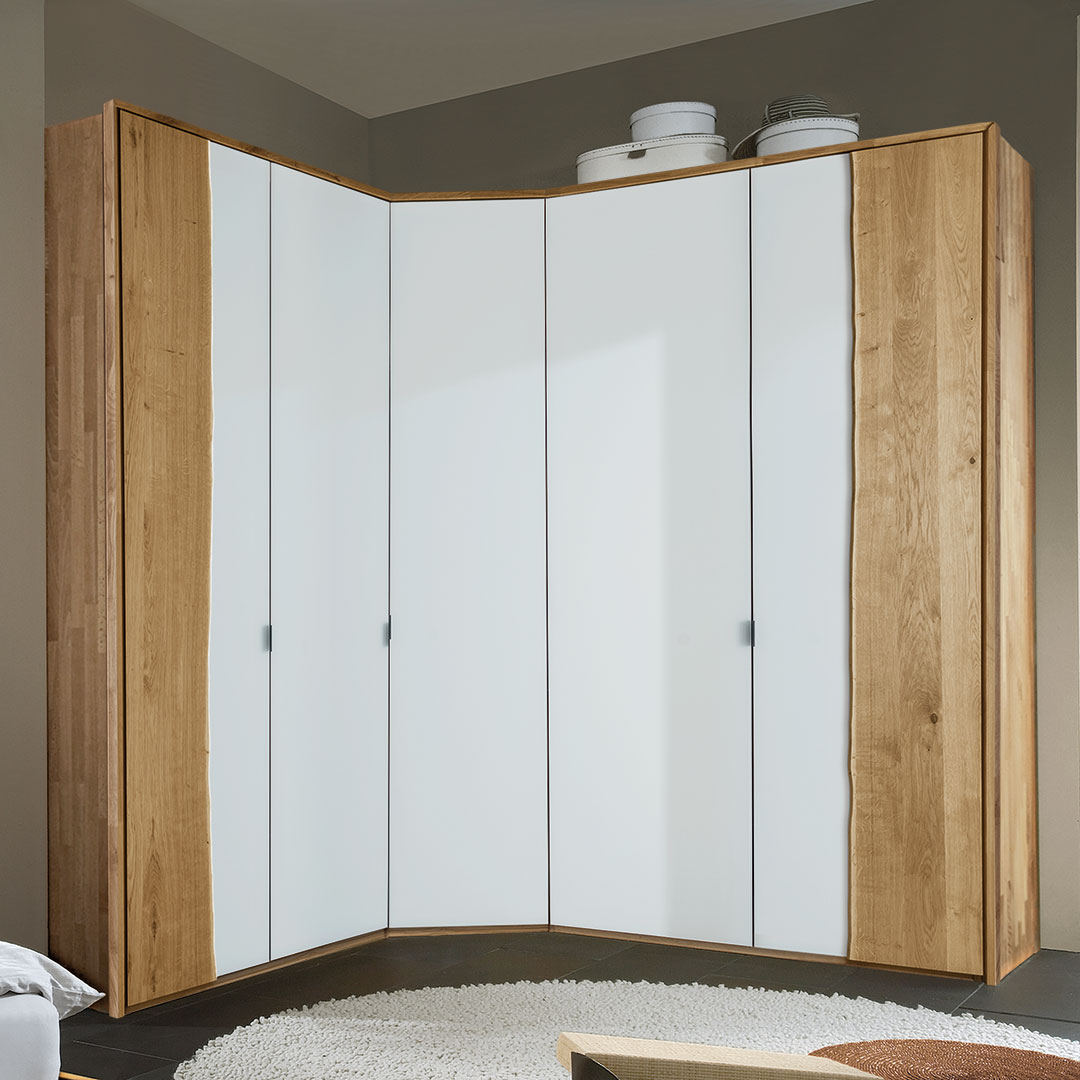 Drehtüren-Kleiderschrank "Avola" - Einzelmodule | Kernbuche | Bio-Material | Handgefertigt | Grundelement 1-türig | schadstoffgeprüft | Massivholz-Kleiderschränke