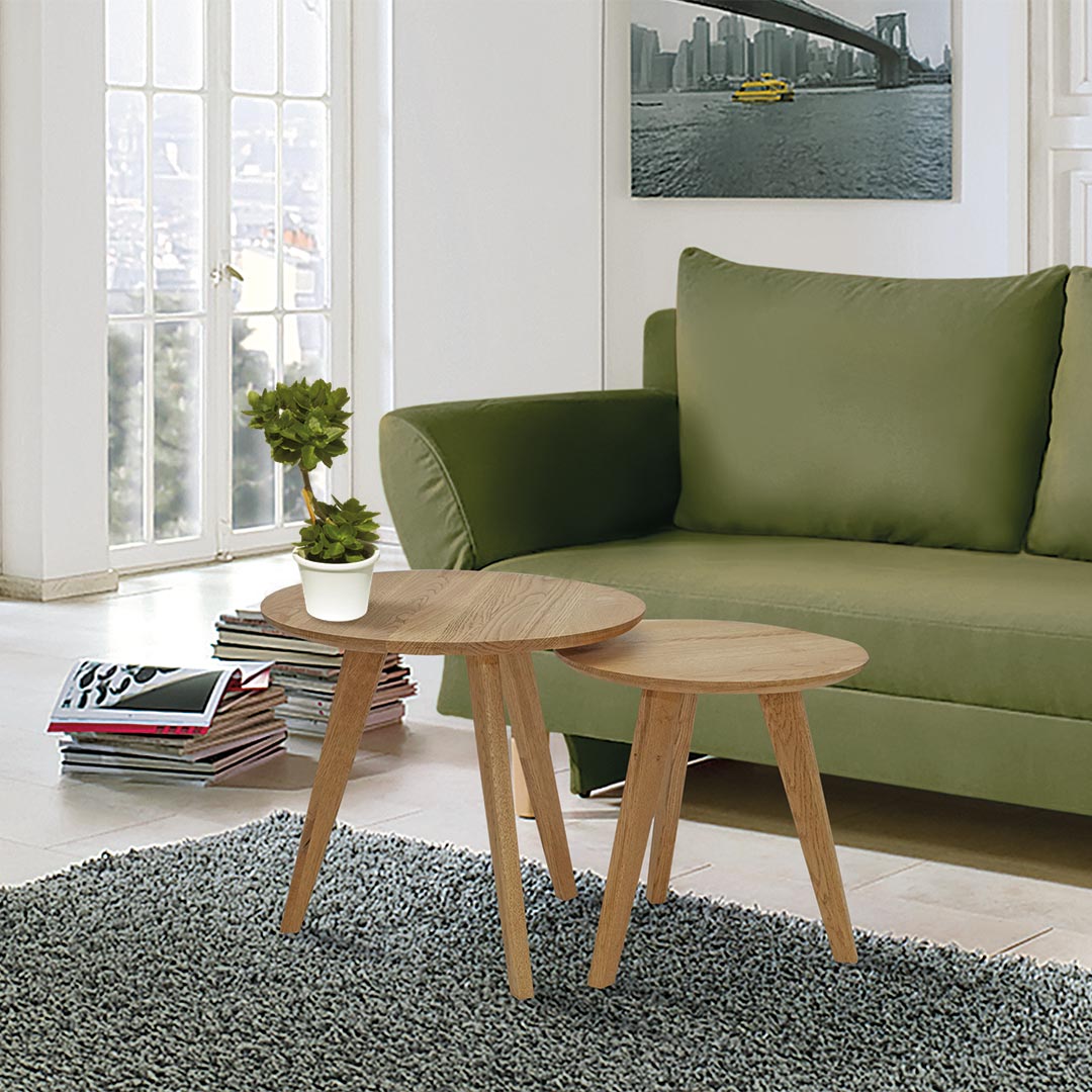 Beistelltisch "Trianto" | 2er-Set | Bio-Material | Handgefertigt | Variante 01 | schadstoffgeprüft | Couchtische