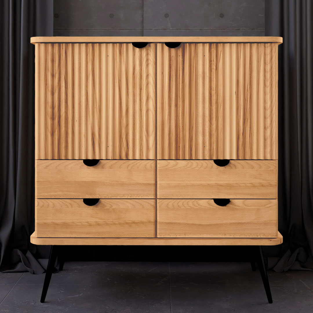 Highboard "Ondas" | Kernbuche | Bio-Material | Handgefertigt | Variante 01 | schadstoffgeprüft | Sideboards & Highboards