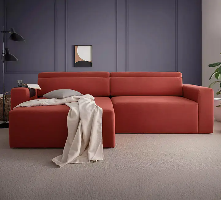 Sofa Versalo, Recamiere links, Farbe grau