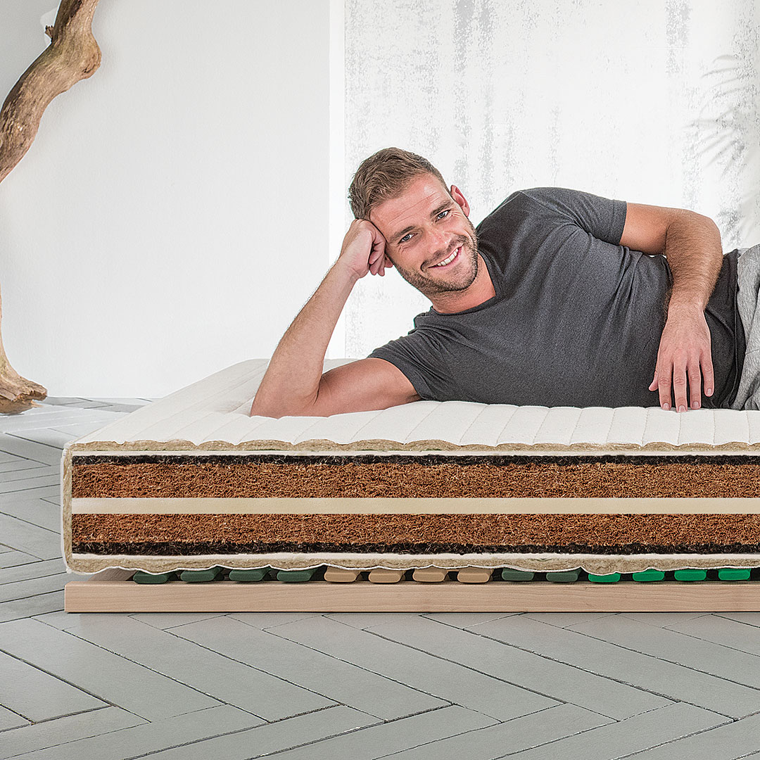 Kokos/Rosshaar-Matratze "Cavallo-Maxima" | 90x200 cm | Bio-Material | Handgefertigt | schadstoffgeprüft | Matratzen