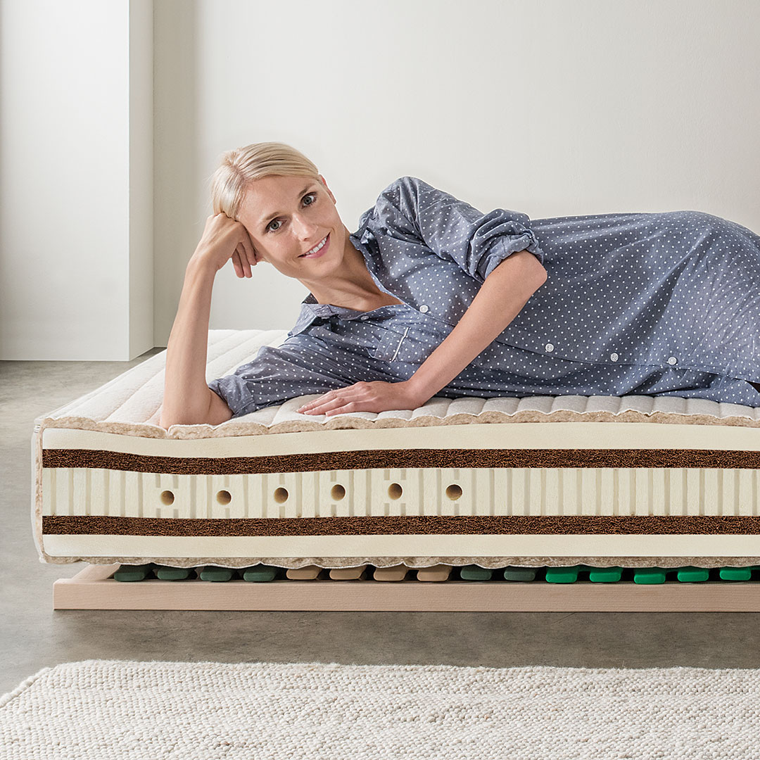 Naturlatex-Kokos-Matratze "Vitaplus-Maxima" | 90x200 cm | Bio-Material | Handgefertigt | schadstoffgeprüft | Matratzen