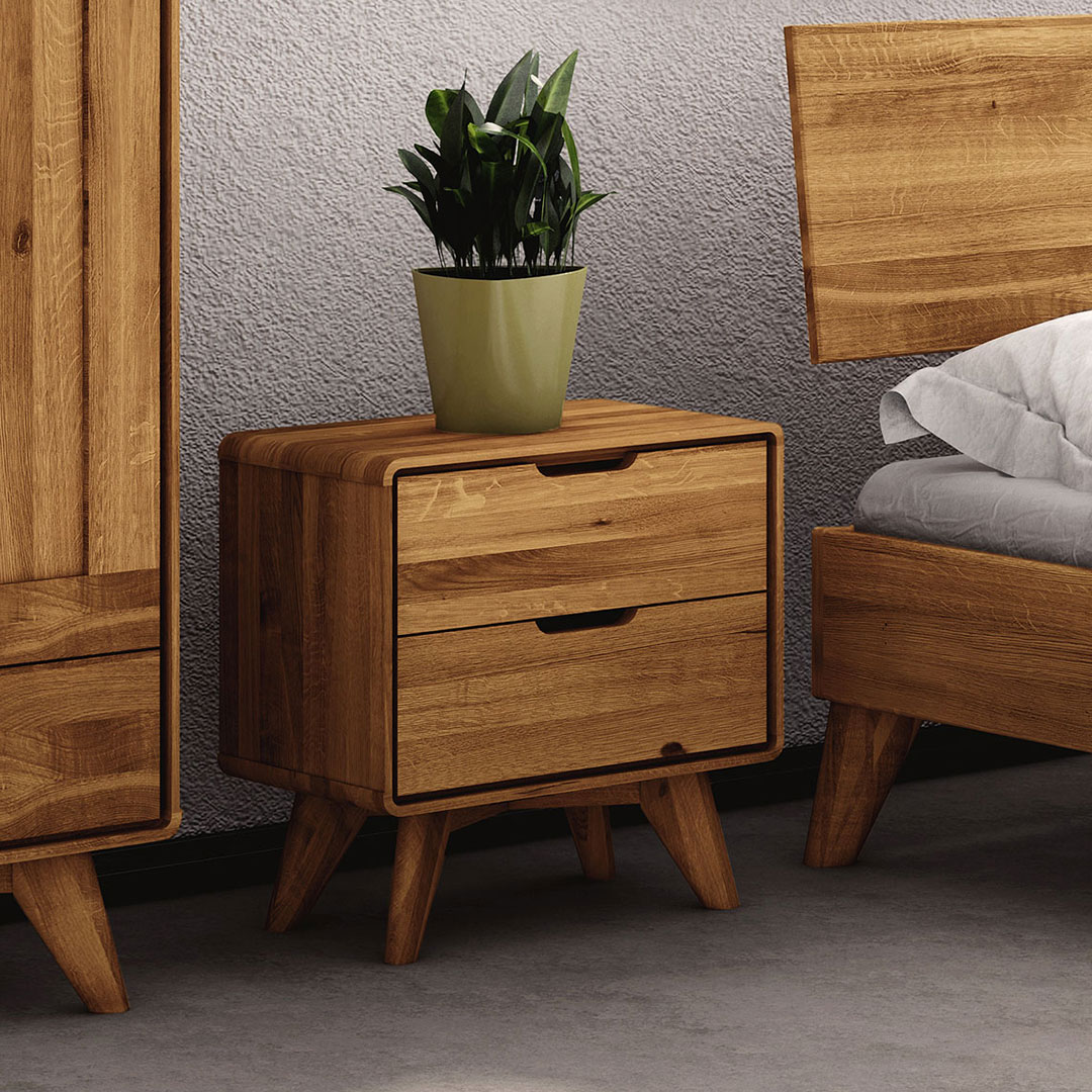 Nachttisch "Tario" | H49xB47xT30 cm | Kernbuche | Bio-Material | Handgefertigt | schadstoffgeprüft | Nachttische