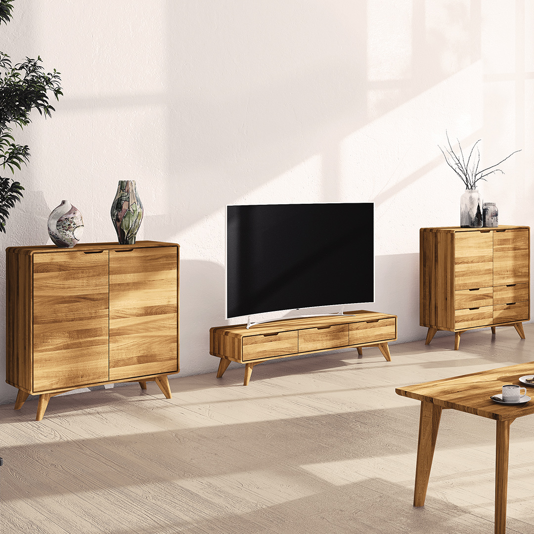 Kommode "Tario" | H65xB90xT40 cm | Kernbuche | vegan | Bio-Material | Handgefertigt | Variante 01 | schadstoffgeprüft | Kommoden