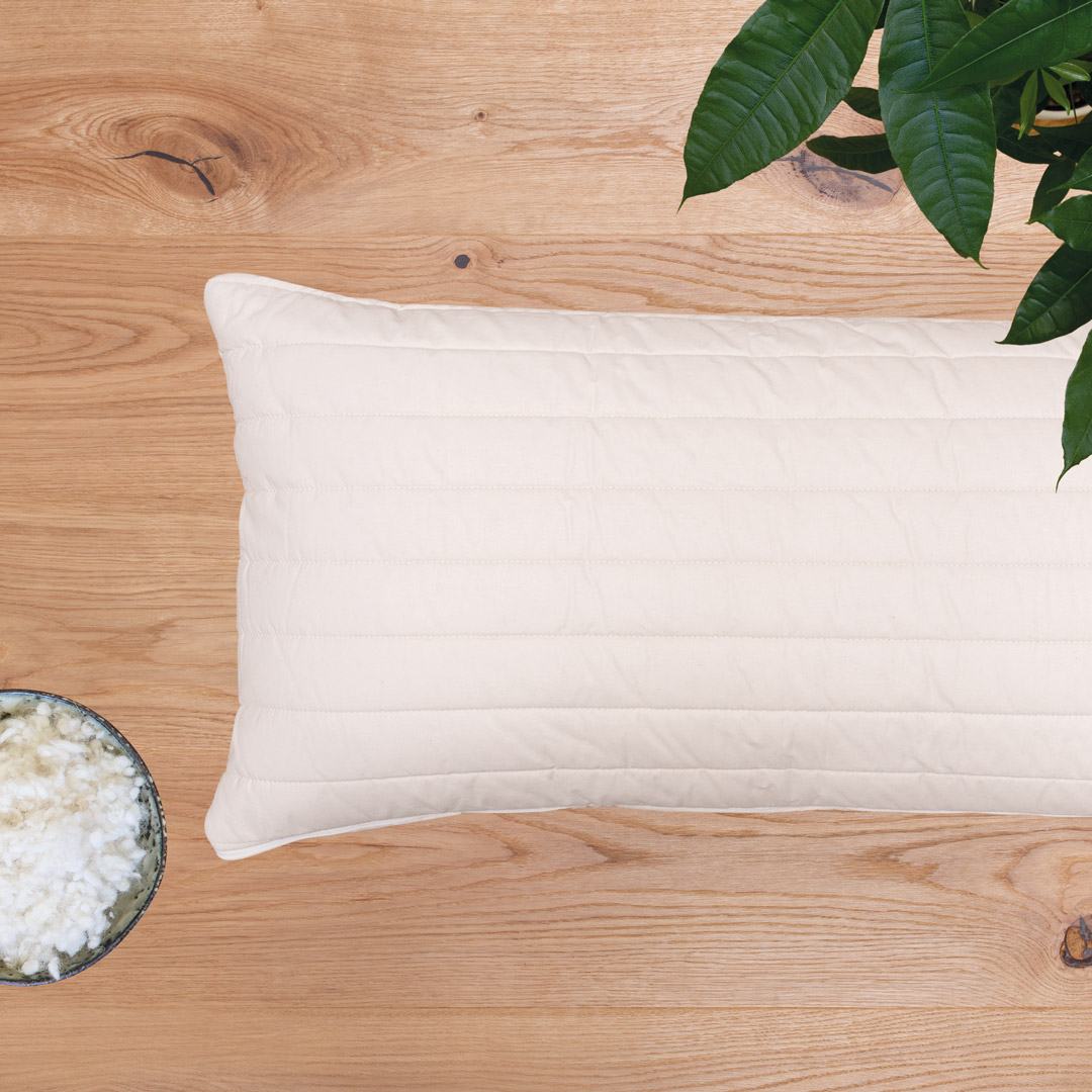 Alpakaflocken-Kopfkissen "Paco" | 40x80 cm | Bio-Material | Handgefertigt | schadstoffgeprüft | Kopfkissen