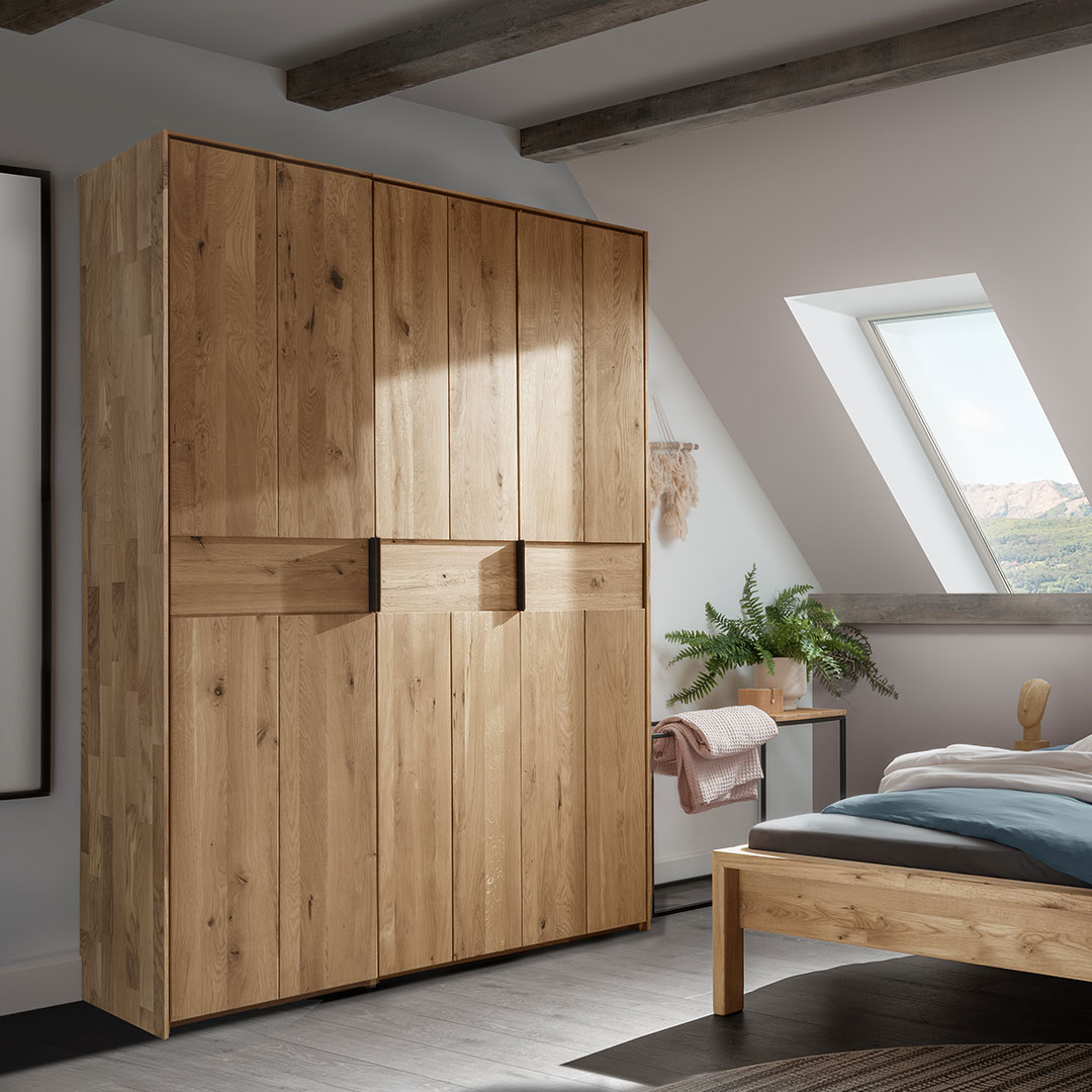 Drehtüren-Kleiderschrank "Capania" | Bio-Material | Handgefertigt | 2-türig | schadstoffgeprüft | Massivholz-Kleiderschränke