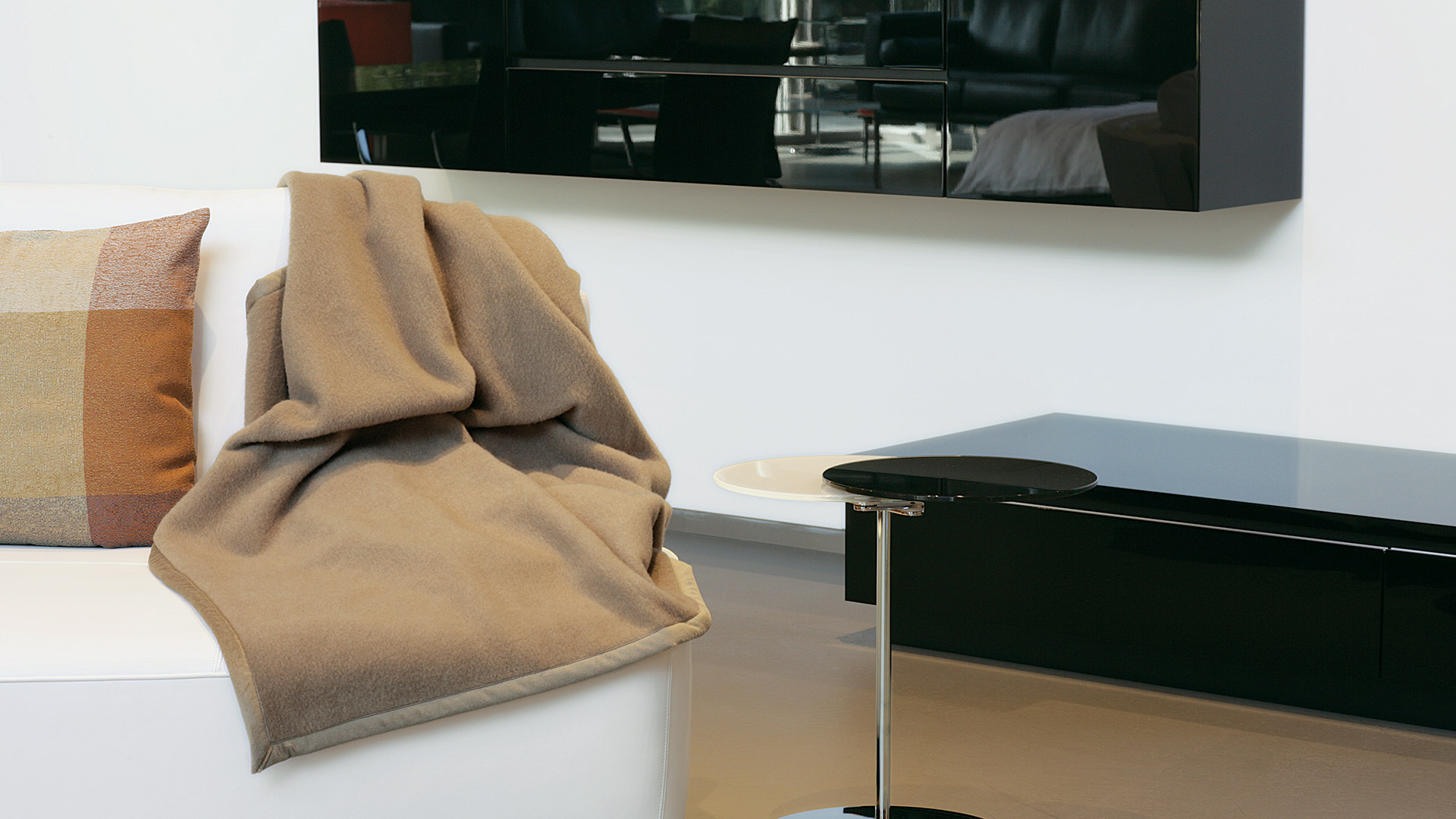 Cashmere/Merino-Decke Eurasia, in der Farbe duklem kamel
