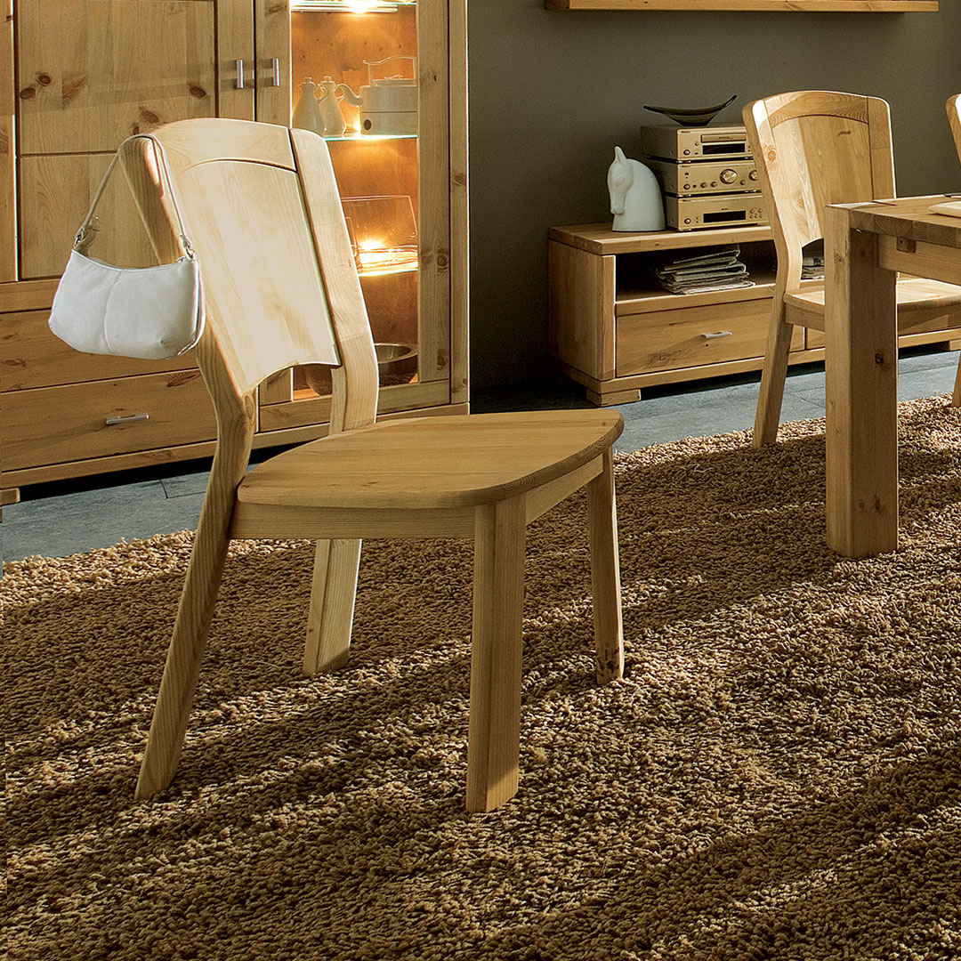 Stuhl "Mascella" | Kiefer, gelaugt/geölt | Bio-Material | Handgefertigt | 2er-Set | schadstoffgeprüft | Stühle