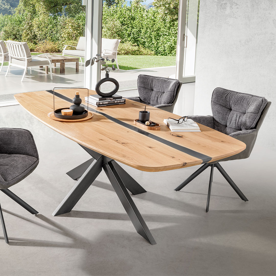 Tisch "Aresina ovalis" | 100x180 cm | Bio-Material | Handgefertigt | schadstoffgeprüft | Esstische