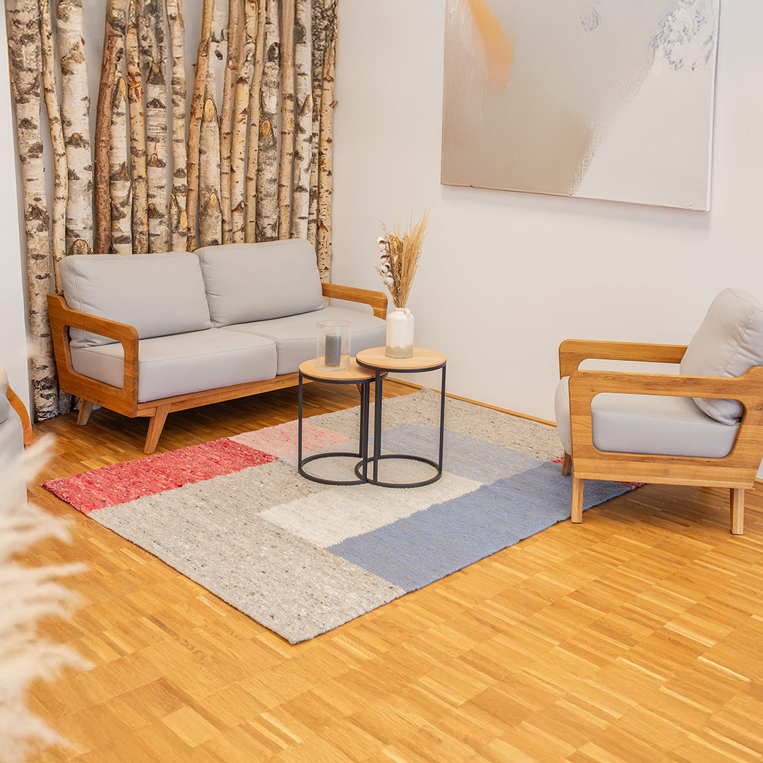 Schurwollteppich "Pattia" | 70x140 cm | Bio-Material | Handgefertigt | schadstoffgeprüft | Teppiche