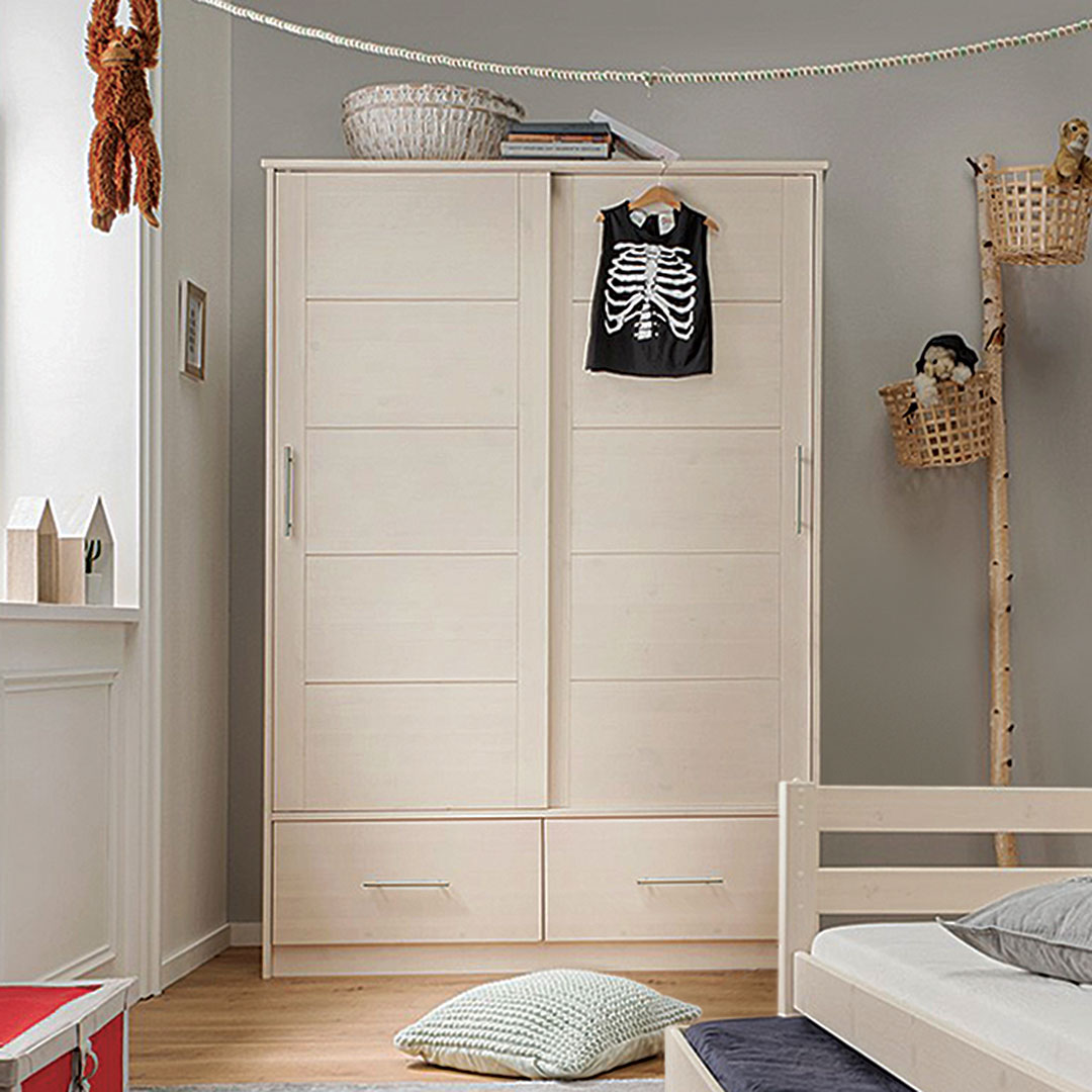 Schiebetüren-Kleiderschrank "Kiddy" | Bio-Material | Handgefertigt | ohne Schubladen | schadstoffgeprüft | Kinderzimmer-Kleiderschränke