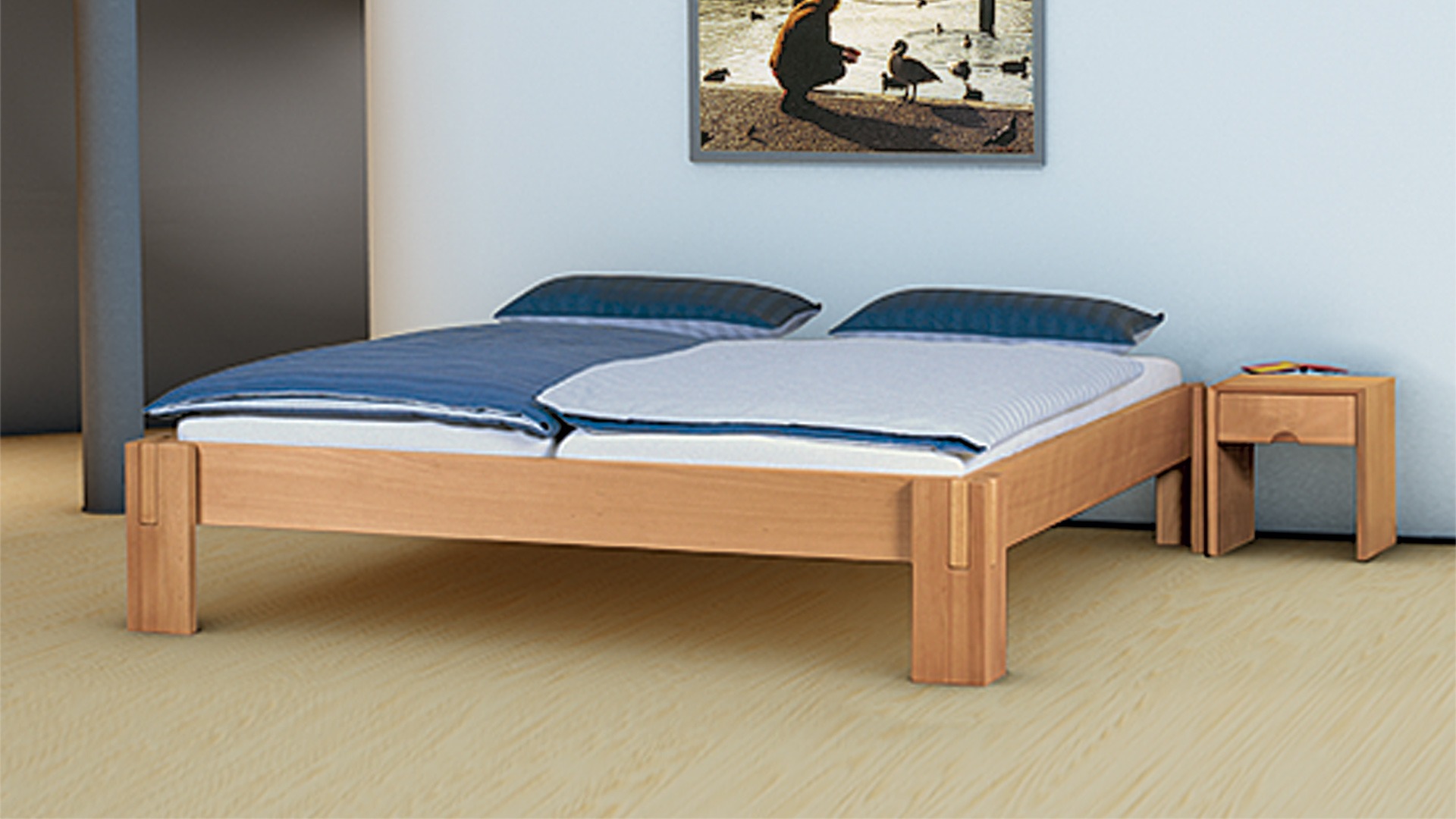 Einzelbett und Doppelbett "Salerno Liege"